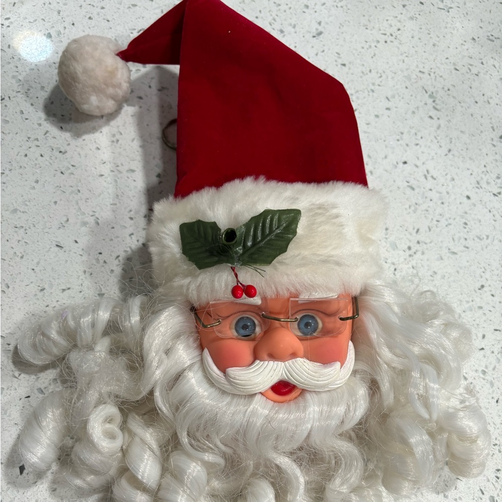 Vintage HANGING SANTA CLAUSE HEAD TALKING DECOR WALL TREE